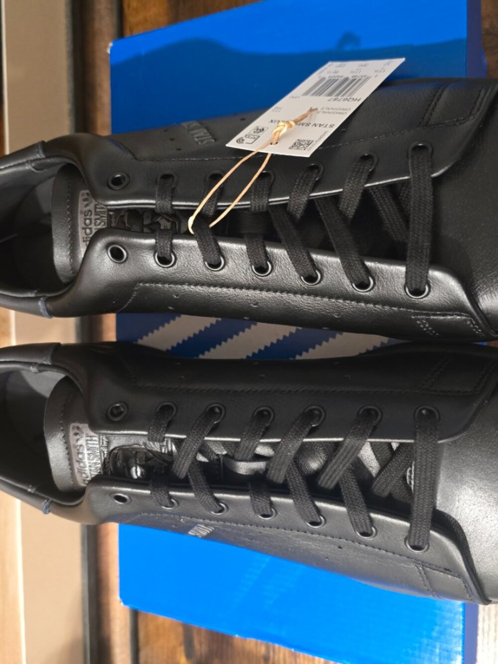Adidas Originals Stan Smith Lux Black Rare Limited Classic Mens Shoes HQ6787 12 - Picture 4 of 16